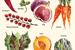 Watercolor vegetables &amp; fruits Product Image 12