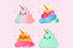 Watercolor Unicorn Poop Clipart Product Image 3