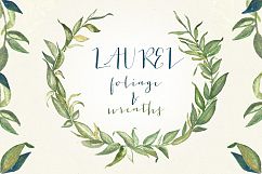 Laurel foliage wreaths. Watercolor. Product Image 1