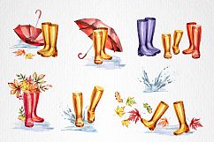 Rainy autumn. Umbrellas, rain boots Product Image 3
