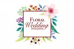 hand painting floral wedding invitations card Product Image 1