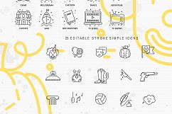 Movie Genre - editable line icons Product Image 2