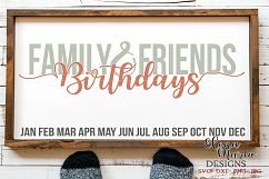 Family Birthday Calendar DIY Sign SVG, Family Board Svg Product Image 1