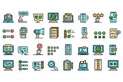 Online survey icons vector flat Product Image 1