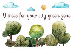 Little Town - Watercolor Clip Art Set Product Image 5