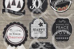20 Chalkboard Holiday Tags- Elements/ Wordart/ Clipart Product Image 2