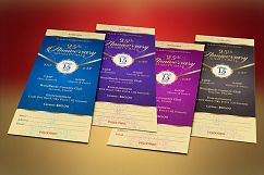 Red Gold Anniversary Gala Ticket Template Product Image 7