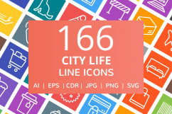 166 City Life Line Multicolor B/G Icons Product Image 1