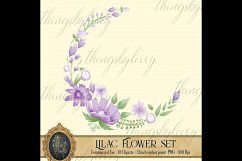 10 Lilac Flowers, Flower Frame, Flower Wreath, Flower Laurel Product Image 5
