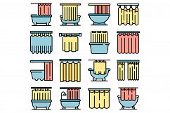Shower curtain icons set vector flat Product Image 1