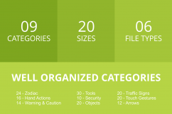 166 Signs &amp; Symbols Glyph Inverted Icons Product Image 3