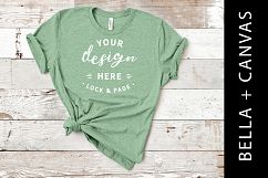 Heather Prism Mint T-Shirt Mockup Bella Canvas 3001 Product Image 1