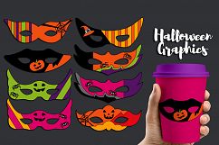 Halloween masks clipart graphics and illustrations Product Image 1