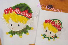 Christmas Boy Elf Face Machine Applique Embroidery Design Product Image 1