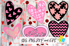 Love Hearts SVG, PNG, DXF and EPS Product Image 1