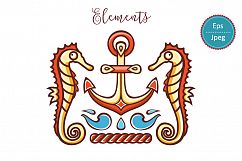 Marine and nautical decor.  Underwater life. Sea ornament. Eps, Png, Jpeg.  Product Image 9