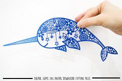 Narwhal paper cut SVG / DXF / EPS files Product Image 2