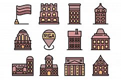 Riga icons vector flat Product Image 1