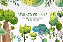 Watercolor trees set#2 Product Image 1