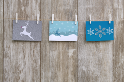 Seamless Winter Snow Scene with Deer SVG Design Product Image 2