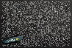 Electric Cars Doodles Cartoon Objects Set Product Image 3