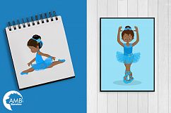 Ballerinas in blue clipart, graphics illustration AMB-1946 Product Image 3