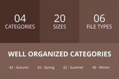 166 Four Seasons Flat Greyscale Icons Product Image 3