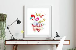 Printable Art Saying Let Your Heart Sing, Wall Art, .PDF Product Image 1