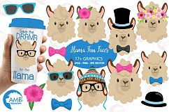 Llama Funny Faces clipart, graphics, illustrations, AMB-1986 Product Image 1