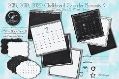 2018 through 2020 Chalkboard Calander KIt with 32 Design Element and 1 Chalkboard paper Product Image 1