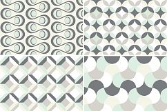 8 Seamless Retro Patterns - Mint Green, Ivory &amp; Gray - Set 2 Product Image 5