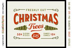 Freshly Cut Christmas Trees! - Rustic Farm Wood Sign - SVG DXF EPS PNG - Cricut &amp; Silhouette - clean cutting files Product Image 1