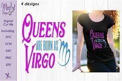 Virgo sign svg, Zodiac quote svg, Queens quote svg, born as svg,  word art svg,  Product Image 3