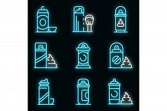 Shaving foam icons set vector neon Product Image 1