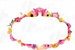 Floral frames watercolor clip art collection, Borders, sweet digital labels, floral borders clip art, digital stamp, wedding frames Product Image 7