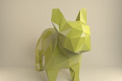 French Bulldog, Paper Dog, Papercraft Bulldog, Paper Animals, Papertoy, Home Decor, Frenchie, 3D papercraft model, lowpoly DIY, hobby idea Product Image 2