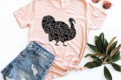 Swirly Turkey svg, Flowers Turkey svg Product Image 2