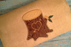 Tree Stump with Heart Applique Embroidery Design Product Image 3