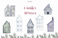 Scandinavian Christmas Watercolor Clipart Product Image 2