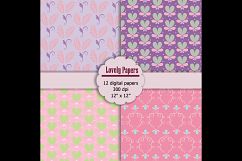 12 Vintage Spring Lovely Flower Digital Papers Product Image 3