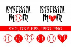 Baseball Mom and ball silhouettes. Hand drawn typography design. SVG DXF PNG EPS Cutting Files Product Image 2