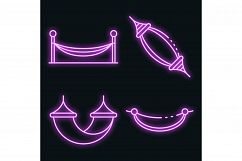 Hammock icons set vector neon Product Image 1