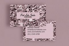 Glitzy Pink Zebra Print Business Card Template Product Image 1