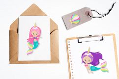 Mermaid unicorn graphics and illustrations Product Image 4