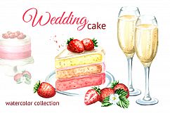 Wedding cake. Watercolor collection Product Image 1