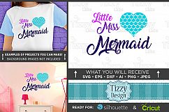 Little Miss Mermaid SVG - Mermaid Shirt SVG File - 1062 Product Image 1