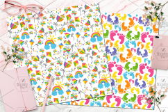 Rainbow Baby Clipart And Seamless Digital Papers Bundle Product Image 13