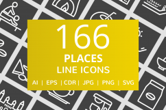 166 Places Line Inverted Icons Product Image 1