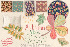 Autumn Leaves Handdrawn Clipart And Seamless Patterns Product Image 1
