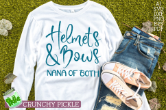 Helmets &amp; Bows We Wear Both Football Mom Cheer Dance Mom SVG Product Image 6